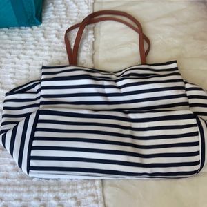 Striped Tote Bag W/ Zipper